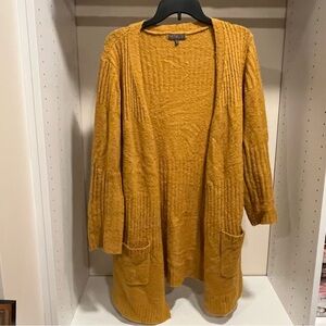 Open-Front Cardigan Mustard Yellow